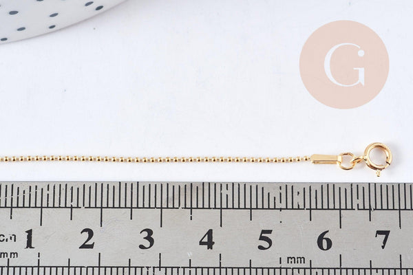 Bracelet chaine boule avec fermoir dorée gold-filled 17.8cm x1 (G8213)