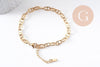 Bracelet chaine maille marine acier 304 inoxydable doré IP 14k 16.7cm, x1 (G10348)