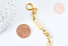 Bracelet chaîne maille rectangle trombones laiton doré 19cm fermoir T, x1 (G6975)