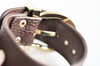 Bracelet cuir marron réglable boucle dorée 25.5mm, x1 (G8494)