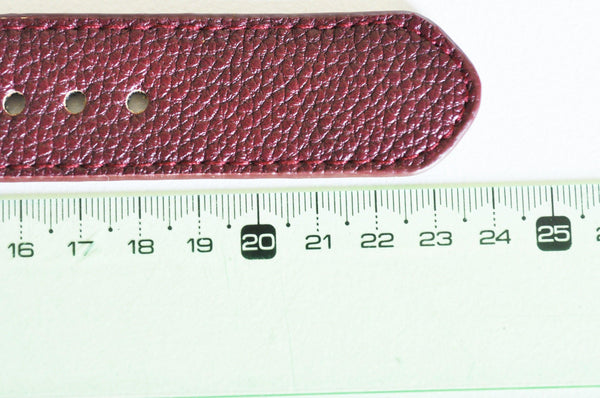 Bracelet cuir rouge bordeaux réglable boucle dorée 25.5mm, x1 (G4791)
