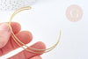 Bracelet double jonc ouvert torsadé laiton doré 18K 60mm, x1 (G8502)