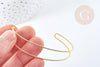 Bracelet double jonc ouvert torsadé laiton doré 18K 60mm, x1 (G8502)