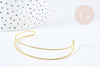 Bracelet double jonc ouvert torsadé laiton doré 18K 60mm, x1 (G8502)
