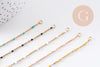 Base bracelet fin acier 304 inoxydable doré 14k résine avec anneaux maille forçat 16.5mm, x1 (G10239)