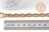 Bracelet grosse maille acier 304 inoxydable doré 14k 22cm, x1 (G4198)