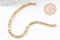 Bracelet grosse maille figaro gourmette acier doré 14k 20cm, x1 (G4448)