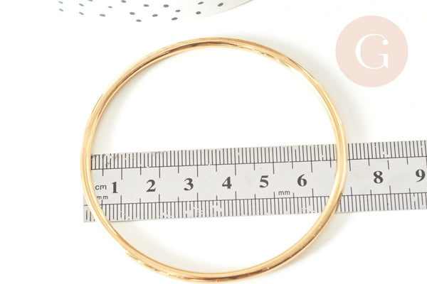 Bracelet jonc 3mm acier doré 63mm x1 (G7736)