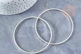 Bracelet jonc laiton Plaqué argent 925 | 70mm, x1 (G8351)