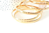 Bracelet jonc lisse 5.5mm acier 304 inoxydable doré 68mm, bracelet sans nickel, x1 (G7737)