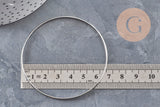 Smooth 304 Stainless Steel Platinum Bangle Bracelet 65mm, x1 (G11150)