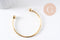 Bracelet jonc ouvert finition boule 2mm acier 304 inoxydable doré 60mm, x1 (G10311)