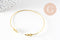 Bracelet jonc ouvert réglable 16k feuille 63mm, x1 (G2199)