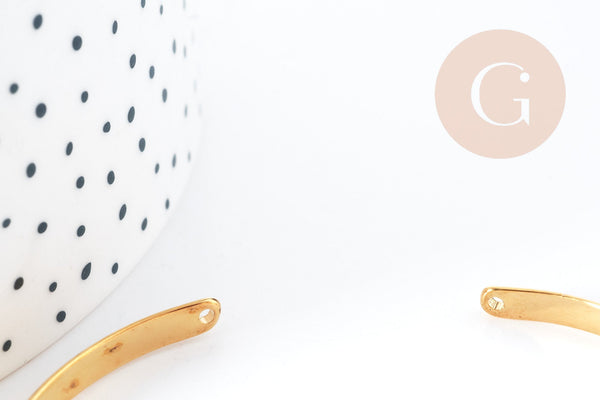 Bracelet jonc ovale ouvert cuivre doré 16k percé 63mm, x1 (G7633)