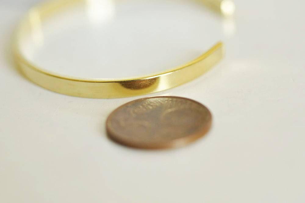 Bracelet jonc réglable laiton doré 16k 4mm-60mm, x1 (G0653)