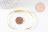 Bracelet jonc réglable laiton doré 18K 64mm, x1 (G1241)