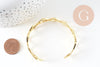 Bracelet jonc réglable laiton doré losange 14k50mm, x1 (G4698)