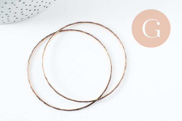 Bracelet jonc semainier laiton brut 55mm, x1 (G4876)