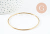 Bracelet jonc tibétain 2mm acier doré 66mm x1 (G9801)