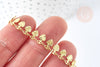 Bracelet laiton doré maille fantaisie pastille 17.5cm, x1 (G8080)