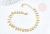 Bracelet laiton doré maille fantaisie pastille 17.5cm, x1 (G8080)