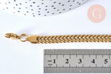 Bracelet maille américaine acier doré inoxydable 304,, sans nickel, 21cm, x1 (G6966)
