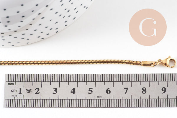 Bracelet maille chaine serpent avec extension en acier 304 inoxydable 20cm, largeur 2.5mm, x1 (G4907)