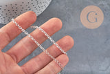 304 Stainless steel rhodium plated curb chain bracelet 4mm/18.5cm, x1 (G11204)