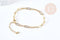 Bracelet maille rectangle trombone acier inoxydable 304 doré 14k 19cm, x1 (G8715)