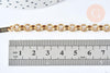 Bracelet maille rollo acier inoxydable 304 doré 14k, 1.5mm, 20.5cm, x1 (G6893)