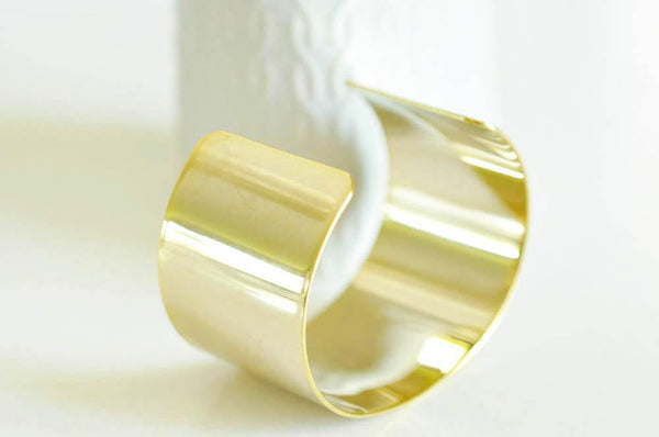 Bracelet manchette XXL réglable laiton doré 16k 40mm, x1 (G1329)