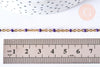 Bracelet ou collier acier doré 14k résine violet 1.5mm-20.5cm, x1 (G3601)
