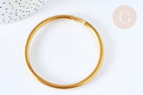 Bracelet plastique PVC paillettes doré 6.3cm, x1 (G7229)