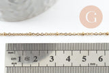 Bracelet réglable chaine satellite acier 304 doré inoxydable 18.5cm, x1 (G9595)