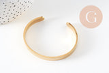 Bracelet réglable jonc lisse acier 304 inoxydable doré 50x63mm, x1 (G4912)