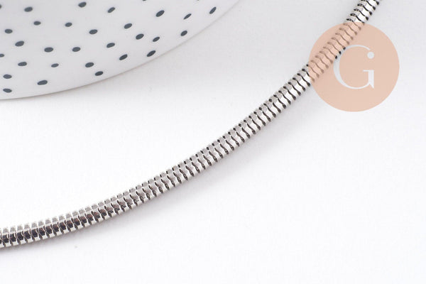 Bracelet serpent platine type Pandora complet AVEC ExTENSION 18cm, x1 (G2382)