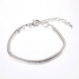 Bracelet serpent platine type Pandora complet AVEC ExTENSION 18cm, x1 (G2382)