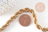 Bracelet torsadé acier doré 14k,bracelet acier chirurgical, sans nickel, 22cm, x1 (G1398)