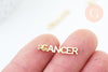 Breloque Cancer laiton doré 18k,sans nickel ,pendentif horoscope,22.5mm, x1 (G6042)