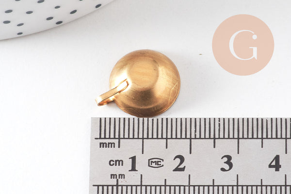 Breloque Tasse 3D laiton, x 2, (G7526)