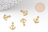 Breloque ancre laiton brut 12mm, x10 (G2011)
