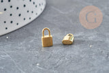 Breloque cadenas en acier 304 inoxydable 11mm,fourniture acier inoxydable pour création bijoux, x2 (G2611)