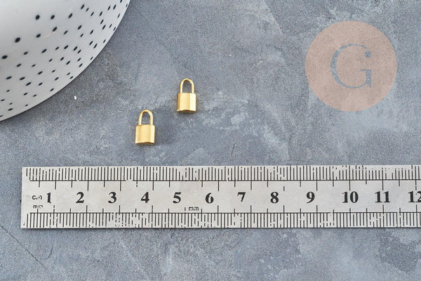 Breloque cadenas en acier 304 inoxydable 11mm,fourniture acier inoxydable pour création bijoux, x2 (G2611)