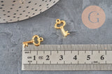 Breloque clef zamac doré15.5mm, x10 (G11227)