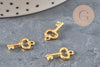 Breloque clef zamac doré15.5mm, x10 (G11227)