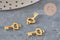Breloque clef zamac doré15.5mm, x10 (G11227)