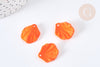 Breloque coquillage orange acrylique effet caoutchouc 20 mm, perles plastique, x5 (G7277)