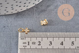Breloque croix laiton doré 18k cristal,sans nickel,croix bijoux,pendentif religion, Pendentif zircon,6.5mm x1 (G0820)