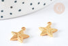 Breloque étoile acier 304 doré inoxydable 14.5mm, x1 (G7383)