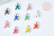 Breloque étoile de mer émail multicolore 17mm, x5 (G7420)